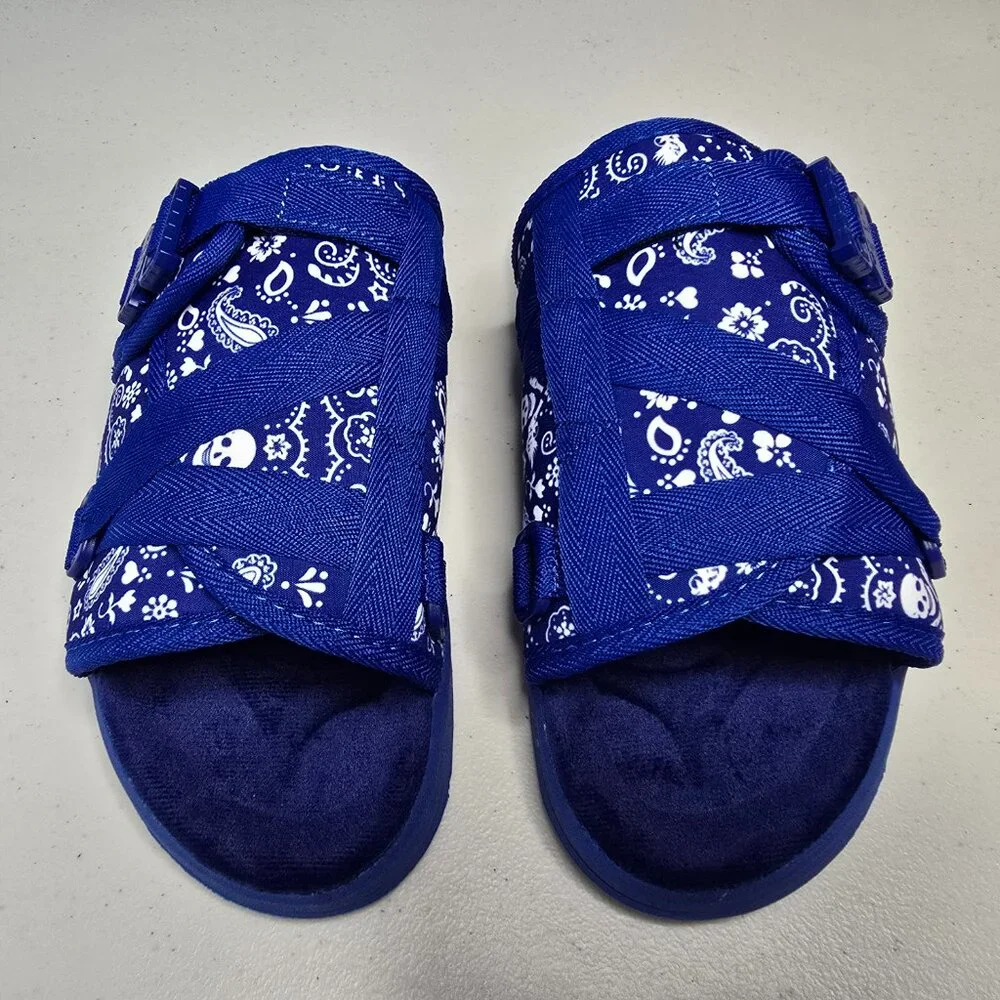 DRACO Slides Mens Shoes Size 10.5, 11, 11.5 Blue Sandals Bandana + Bag NEW
